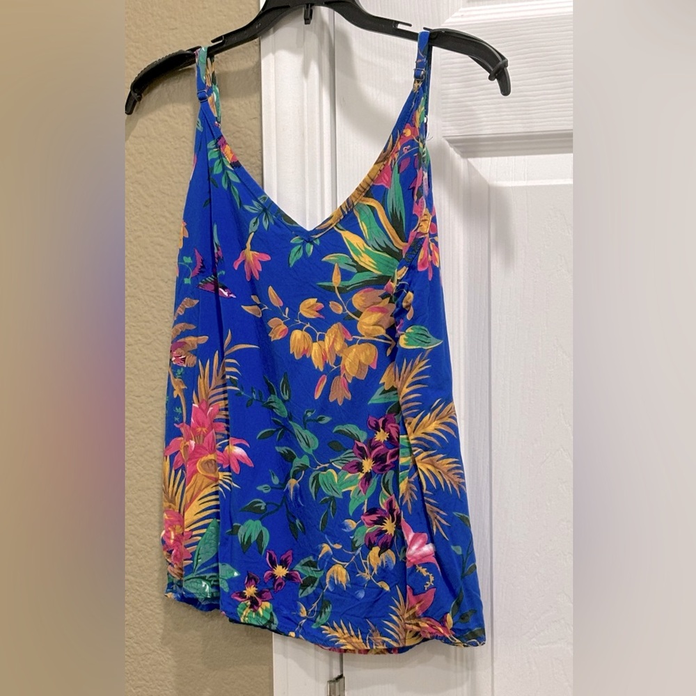 Cynthia Rowley Women's Hawaiian Strap top pants suit Blue pink size M - Picture 5 of 7